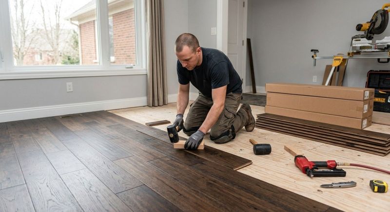 Dark Wood Floor Installation in Manassas, VA