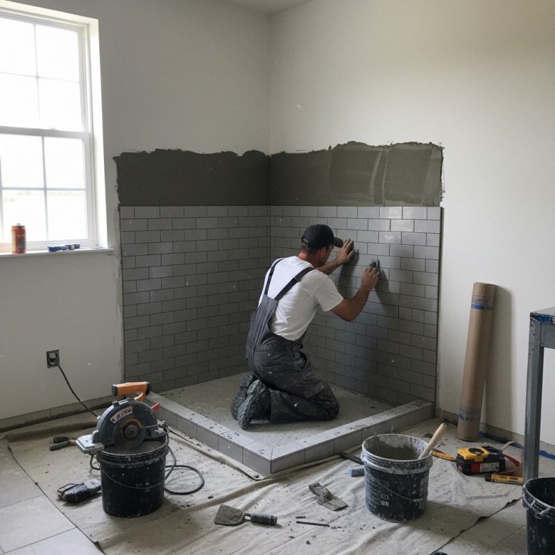Tile Shower Floor Installation in Conroe, TX